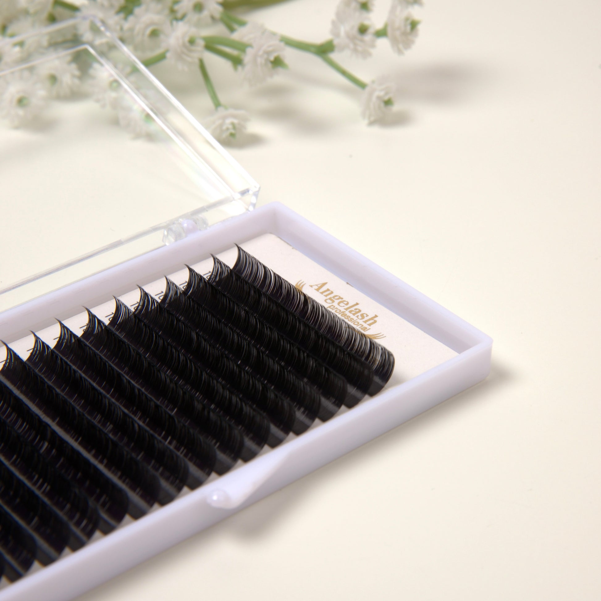 AngeLash Black Volume Lashes 0.07 – ultra-black premium volume lashes for dramatic eyelash extension sets