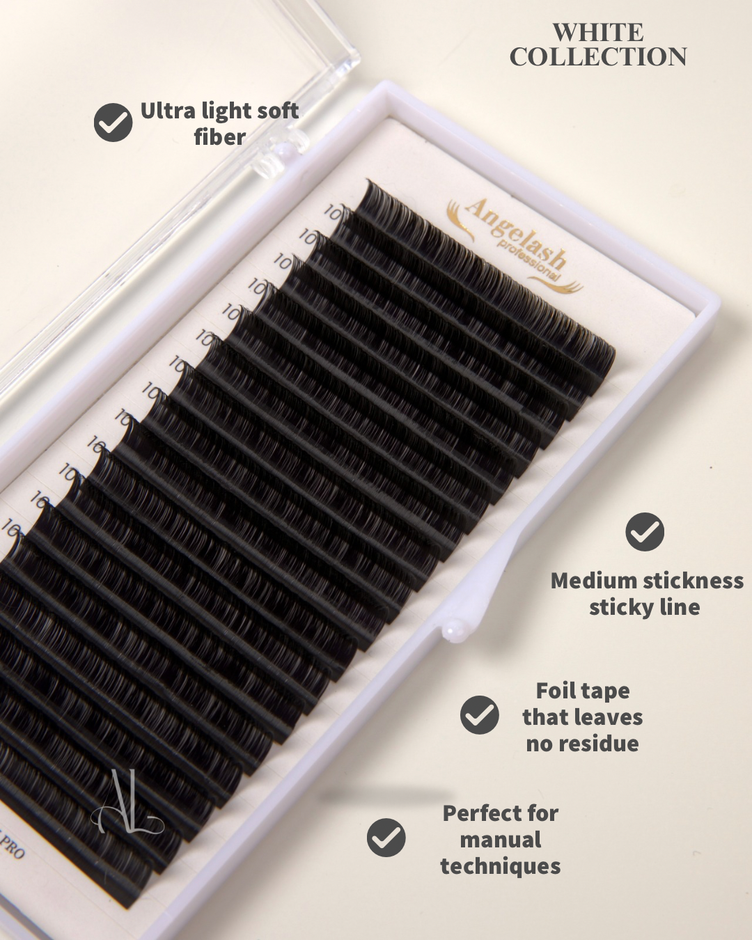 AngeLash black volume lashes 0.1 0.07 0.05 for Classic, 2D , 3D, 4D, 5D, 6D, 7D, 8D and Volume eyelash extensions UK